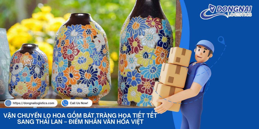 Vận Chuyển Lọ Hoa Gốm Bát Tràng Họa Tiết Tết Sang Thái Lan – Điểm Nhấn Văn Hóa Việt Trong Không Gian Xuân