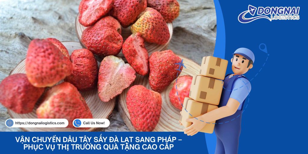 Vận Chuyển Dâu Tây Sấy Đà Lạt Sang Pháp – Phục Vụ Thị Trường Quà Tặng Cao Cấp